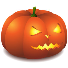 Vector illustration of Halloween pumpkin isolated on white