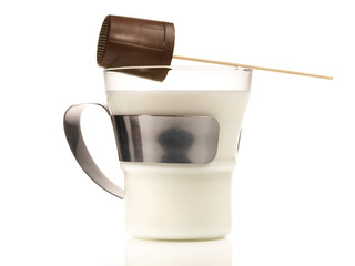 Heisse Milch mit Schokolade