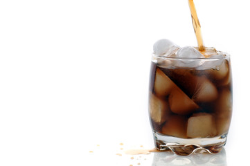 glas with cola and ice