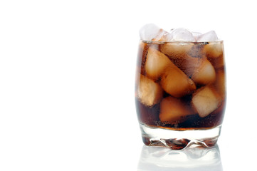 glas with cola and ice