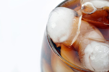 glas with cola and ice