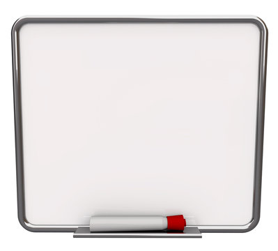 Blank White Dry Erase Board With Red Marker