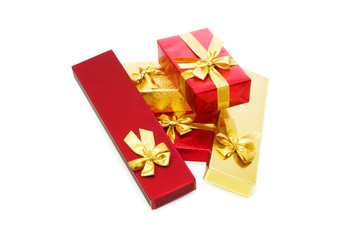 Gift boxes isolated on the white background
