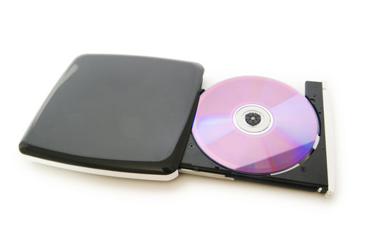 External dvd drive isolated on the white