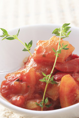 タマネギのトマトソース煮