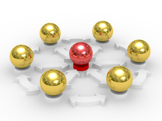 Conceptual image of teamwork. Isolated 3D image.