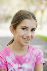 Portrait of Smiling Tween Girl