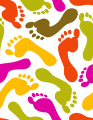 Prints of feet - seamless pattern