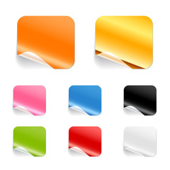 Set of blank stickers. Editable, no mesh.