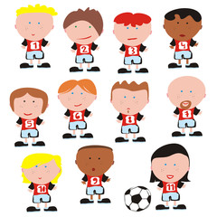fully editable soccer team vector