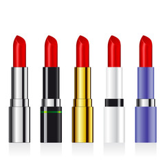 Set of vector lipsticks.