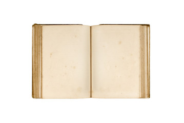 isolated old book on white background