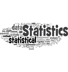 Statistics word cloud on white background