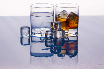 White and colored drinks