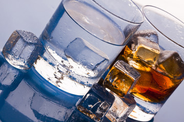 White and colored drinks