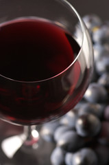 Red wine and grape