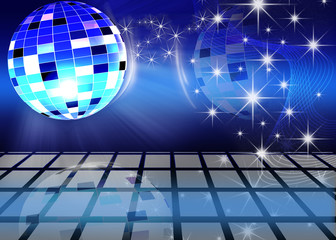 festive dance background with brilliant ball