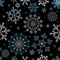 Seamless christmas black pattern (vector)