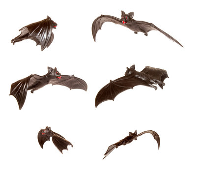 Series of black bats on white
