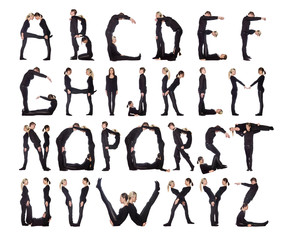The Alphabet formed by humans.