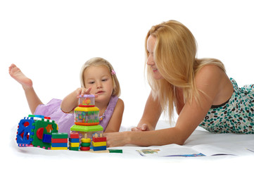 Fototapeta premium Mother and daughter play