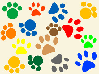 Pattern from animal paws - vector illustration