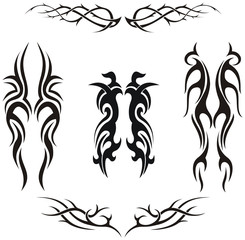 Set of vector tribal tattoos - 17248513