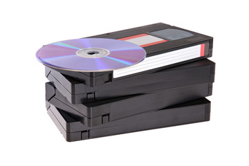 Old Video Cassette tapes with DVD discs