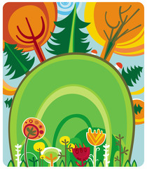 Magical autumn forest.