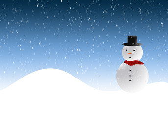 bonhomme de niege dans un paysage de neige