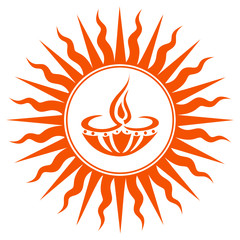 Glowing Diwali Lamp Sign