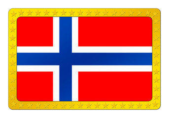 Obraz premium 3D-Button - Flagge von Norwegen