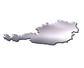 Austria 3D Silver Map