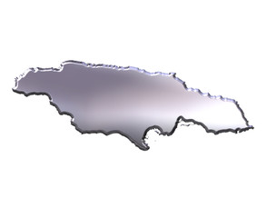 Jamaica 3D Silver Map