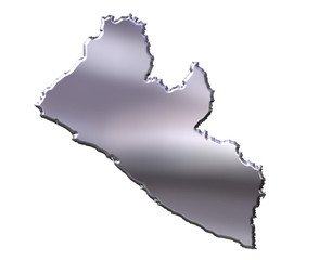 Liberia 3D Silver Map
