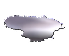 Lithuania 3D Silver Map