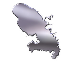 Obraz premium Martinique 3D Silver Map