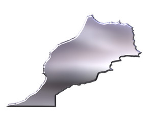 Morocco 3D Silver Map
