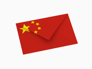 letter with chinese flag
