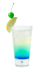 tropical cocktal with apple and cherryi  .