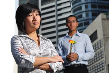 Smart Asian Executive Couple