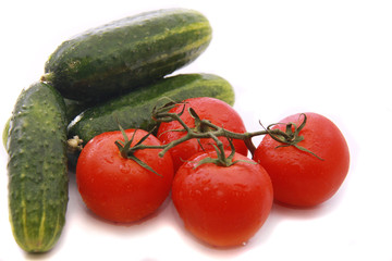 tomato and cucumber