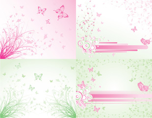 Set of four floral designs