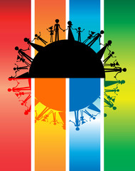 All families in the world silhouette , international peace, frie