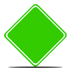 Blank green road sign