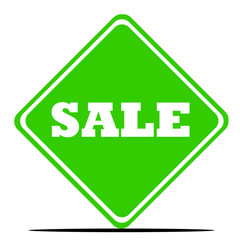 Green sale road sign