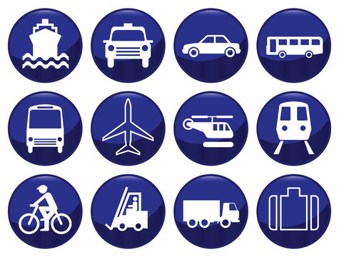 Transport icon set each icon individually layered