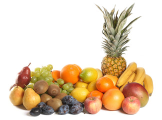 Fruit Group on White Background