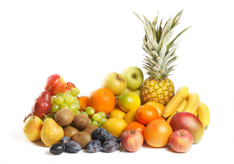 Fruit Group on White Background