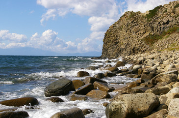 Fototapeta na wymiar Cape Stolbchatyy. Kurily, wyspa Kunashir